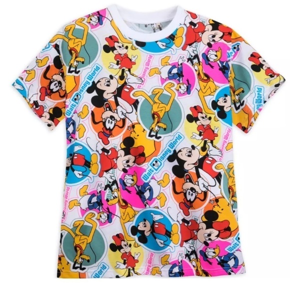 Walt Disney World 50th Vault Mickey & Friends All-Over-Print T-Shirt Large - Picture 1 of 9